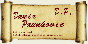 Damir Paunković vizit kartica